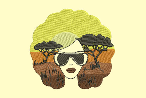 A Beautiful African Landscape Embroidery Design