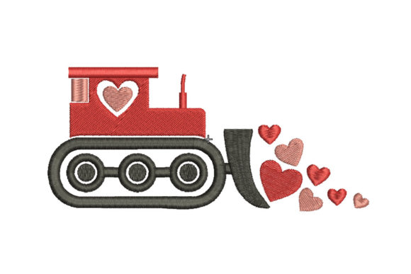 A Romantic Tractor Embroidery Design for Real Projects