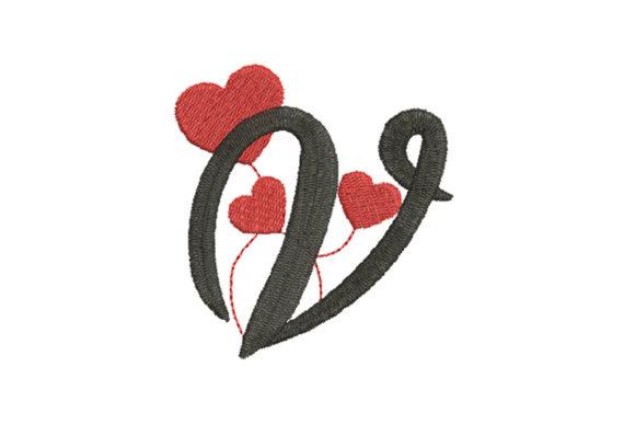 A Seller's Review: The Heart Alphabet Letter V Embroidery Design