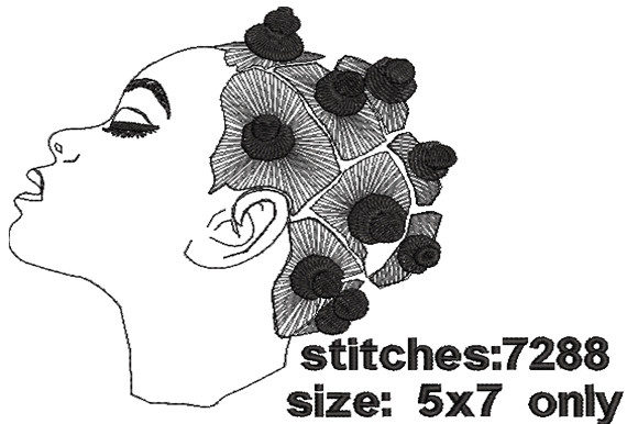 African Bantu Knot Girl Embroidery Design Review