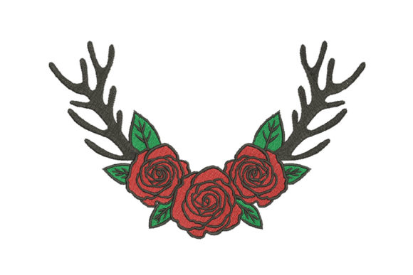 Floral Deer Antlers: A Stunning Embroidered Gift Design