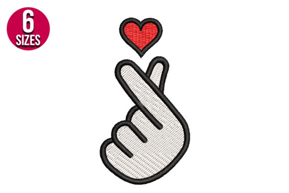 Korean Finger Heart Love Sign: A Modern Valentine's Embroidery Review