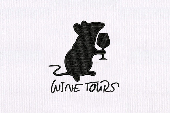 Rat with Wine Embroidery Review for Business Merch