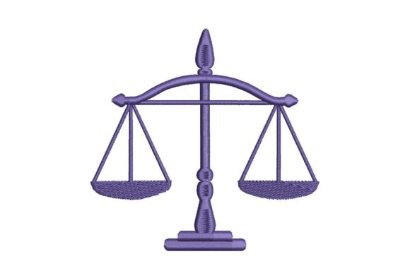 Scales of Justice: An Elegant Embroidery Design for Personalized Gifts