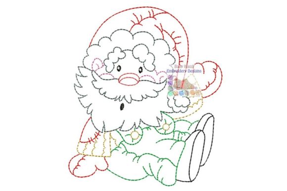Sitted Santa: A Multicolor Embroidery Design for Business Branding