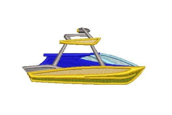Wakeboarding Boat Embroidery Design for Personalized Gifts